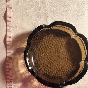 Vintage glass dish with textured bottom